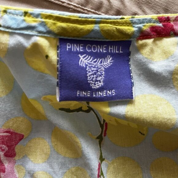 PINE CONE HILL Sleeveless 100% Cotton Pajama Top Womens Size M Button Up Roses - Picture 4 of 5